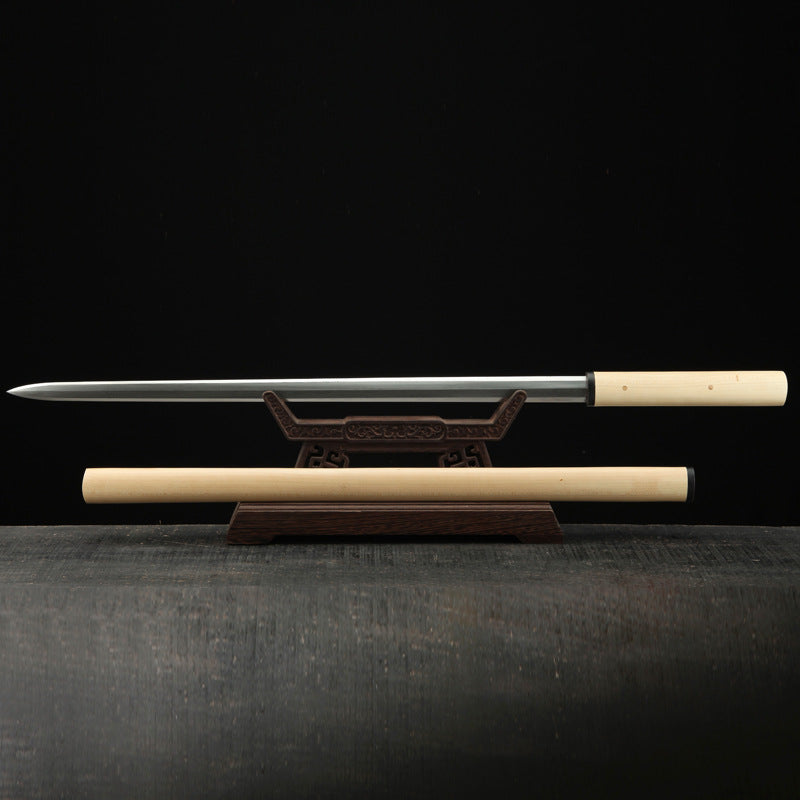 Hand-Forged Pattern Steel Sword  "Fire Dragon" | Chinese Style | 2 Finishes | Wooden Box Packaging | Home Display