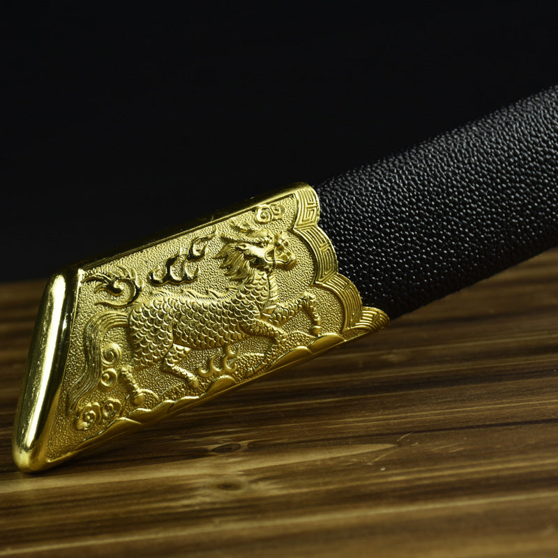Hand-Forged Steel Art Sculpture  "Fire Dragon" Golden Scale | Modern Chinese Style | Business & Personal Gift