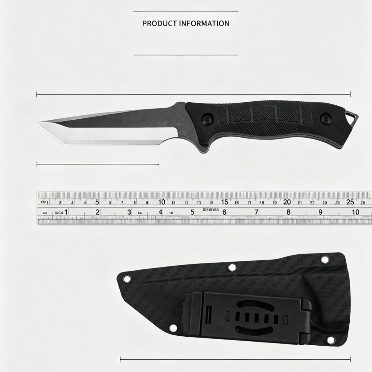 Ultra Sharp High Hardness Small Fixed Blade Knife, Compact Tactical Straight Knife for Wilderness Survival, Camping, Barbecue Meat Cutting, Outdoor Carry