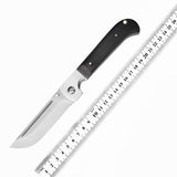 440C Stainless Steel Folding Knife  Ebony Wood Handle | 9.8cm Blade | 68° Tip | 109cm Length | Box Packaging