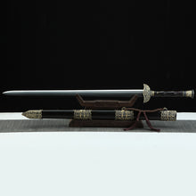 Hand-Forged Pattern Steel Sword  "Fire Dragon" | Two Finishes | Wooden Box Packaging | Longquan Craftsmanship | Personal Gift