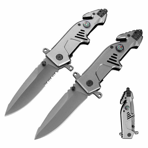 EDC Aluminum Alloy Outdoor Folding Knife  9cm Blade | 60° Tip | 108cm Handle | White Box Packaging