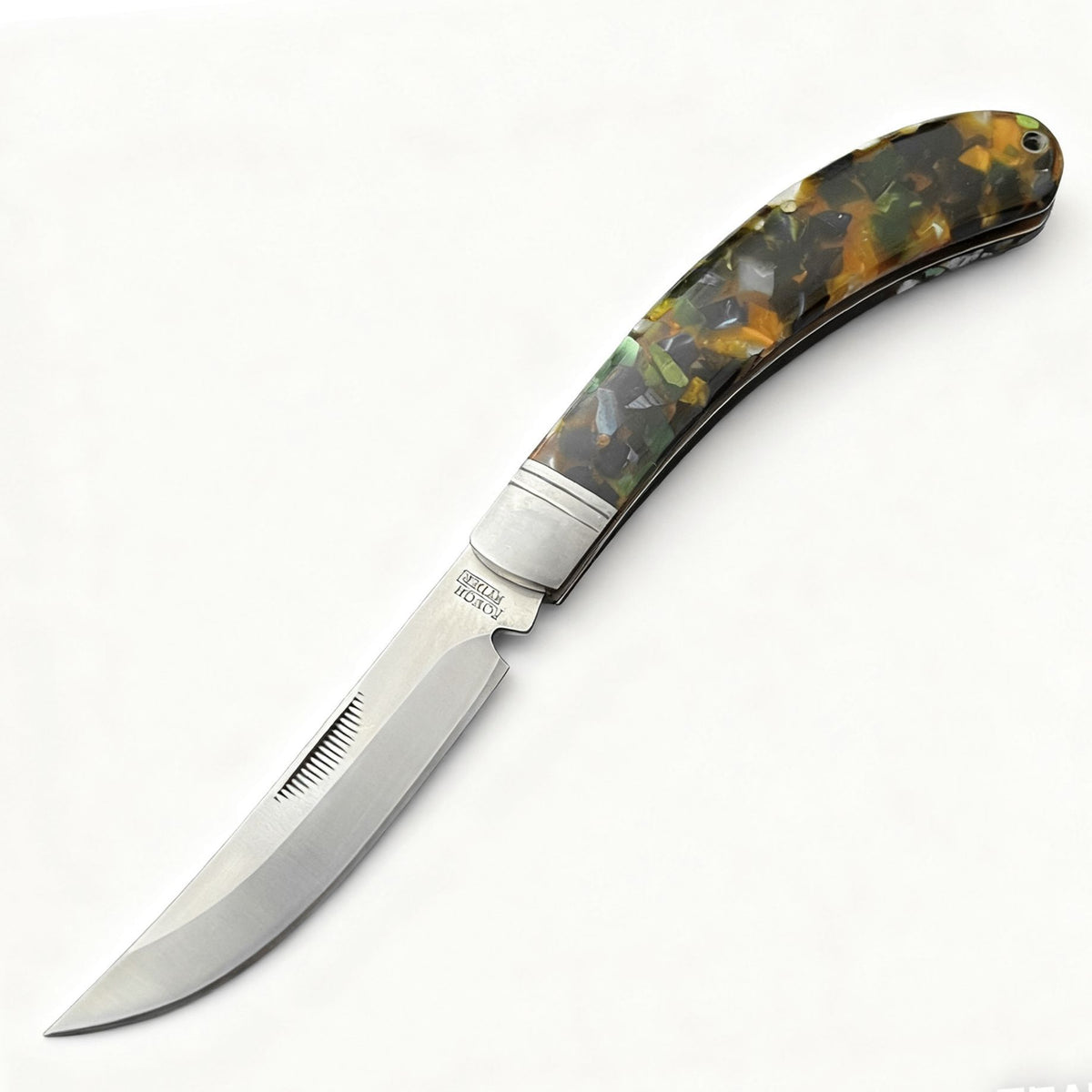 440C Stainless Steel Folding Knife  8cm Blade | 60° Tip | Wood Handle | 100cm Length | White Box Packaging
