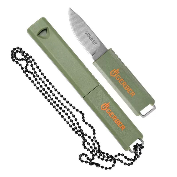 Cross-border BG whistle knife, outdoor necklace, whistle small straight knife, camping multi-purpose equipment, survival fruit knife