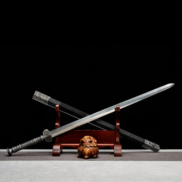 Hand-Forged Pattern Steel Four-Sided Han Sword  "Fire Dragon" | Chinese Style | Two Packaging Options | Personal Gift for All Occasions & Relationships