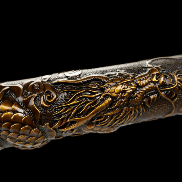 Handcrafted Walking Stick Dragon Cane (Bronze / Gray)  Patented Design | Collectible Personal Gift