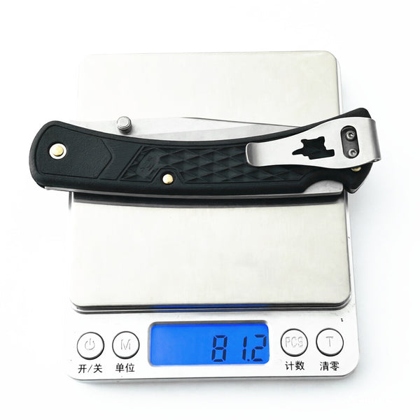 440C Stainless Steel Folding Knife  9cm Blade | 60° Tip | Nylon Handle | 100cm Length | Box Packaging