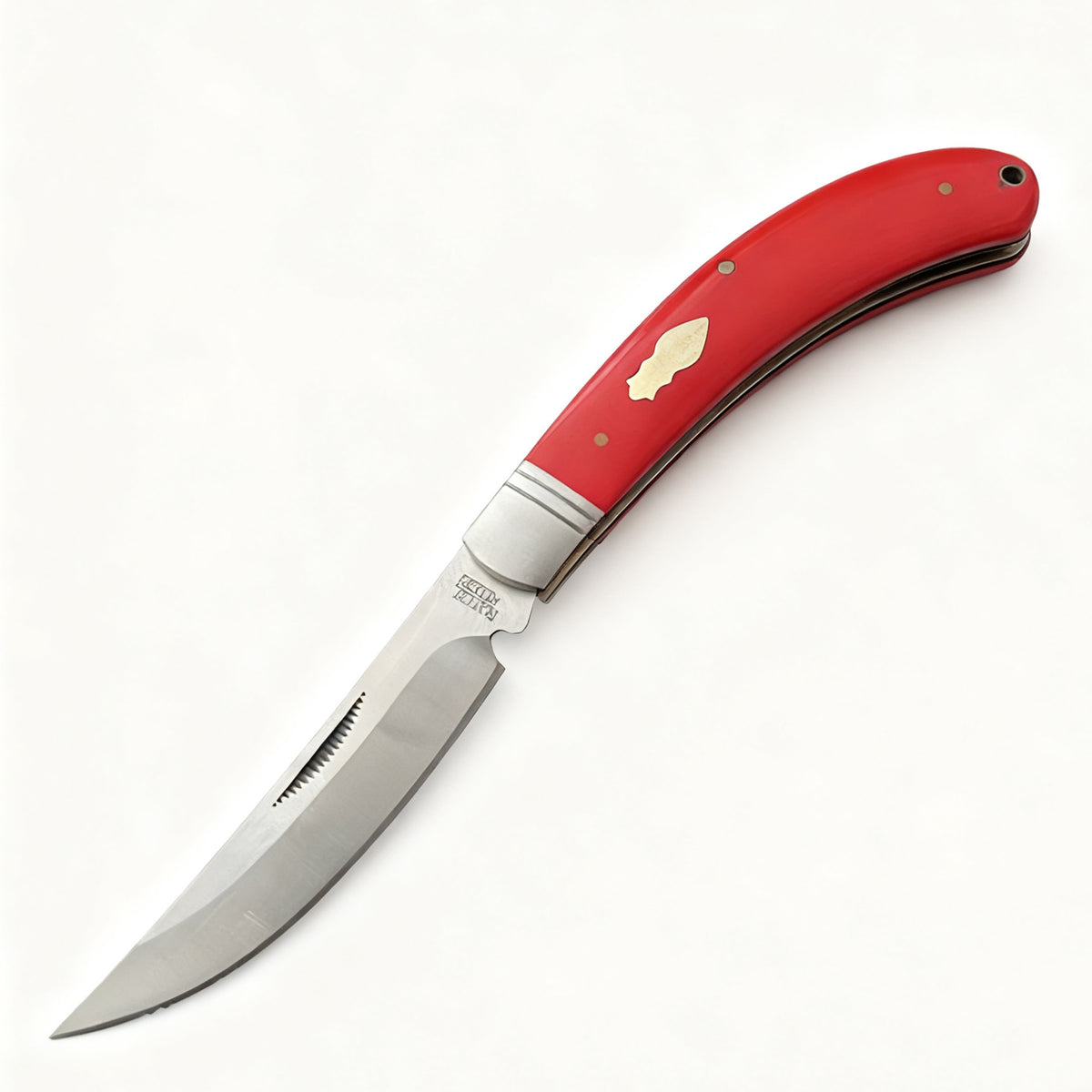 440C Stainless Steel Folding Knife  8cm Blade | 60° Tip | Wood Handle | 100cm Length | White Box Packaging