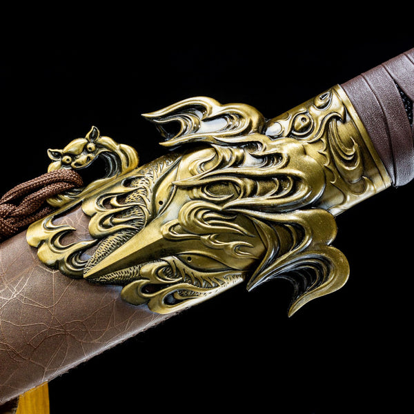 Hand-Forged High-Manganese Steel Longquan Sword  "Fire Dragon" | Two Packaging Options | Premium Business Gift