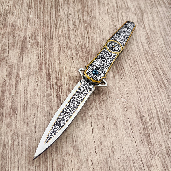 Outdoor Multifunctional Folding Knife, 3D Printed Pattern, Cool Parcel Opener, Exquisite Gift Fruit Knife