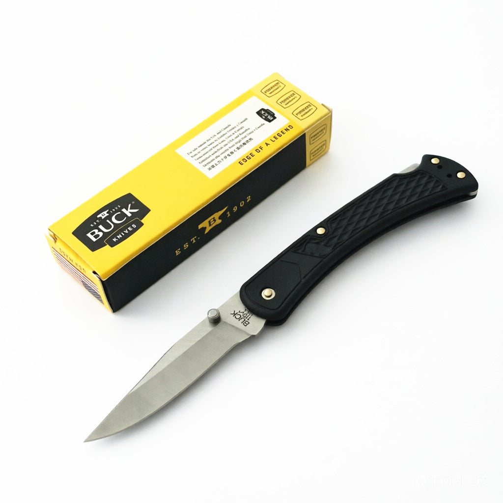 440C Stainless Steel Folding Knife  9cm Blade | 60° Tip | Nylon Handle | 100cm Length | Box Packaging