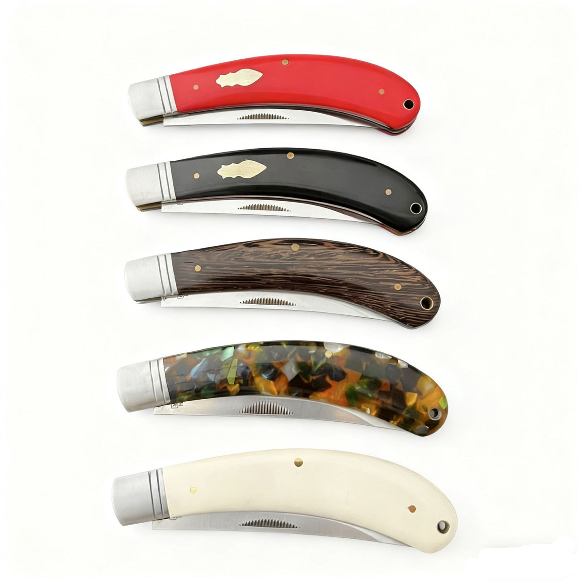 440C Stainless Steel Folding Knife  8cm Blade | 60° Tip | Wood Handle | 100cm Length | White Box Packaging