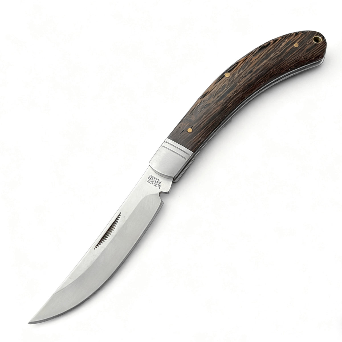440C Stainless Steel Folding Knife  8cm Blade | 60° Tip | Wood Handle | 100cm Length | White Box Packaging