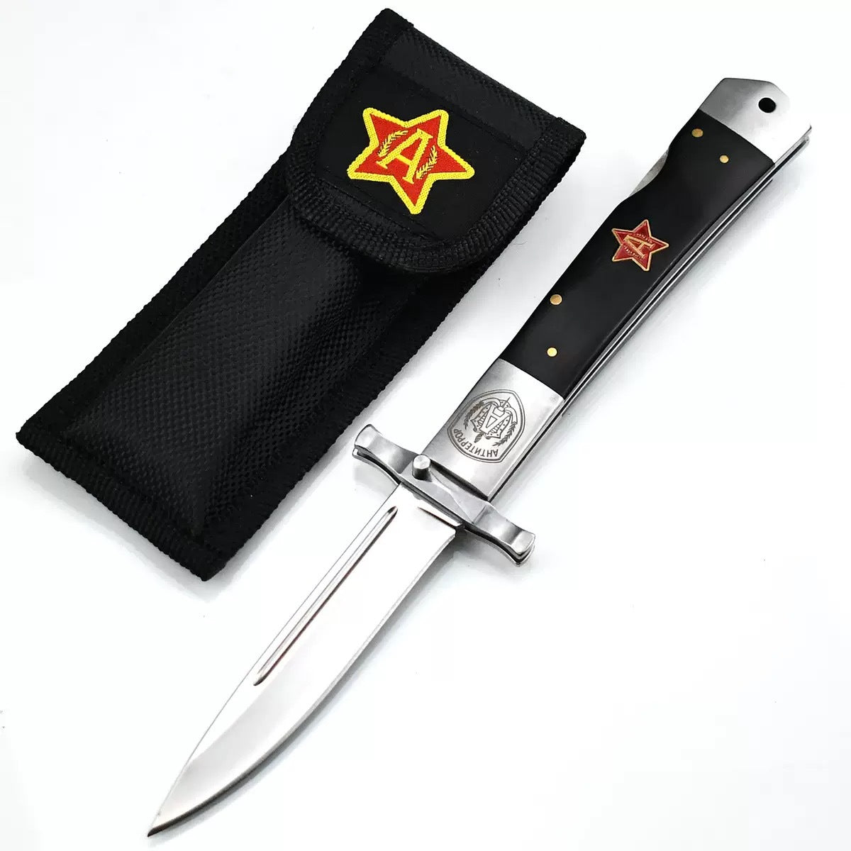 Wood-Handled Folding Knife  9.8cm Stainless Steel Blade | 60° Tip | Wood+Steel Handle | White Box Packaging