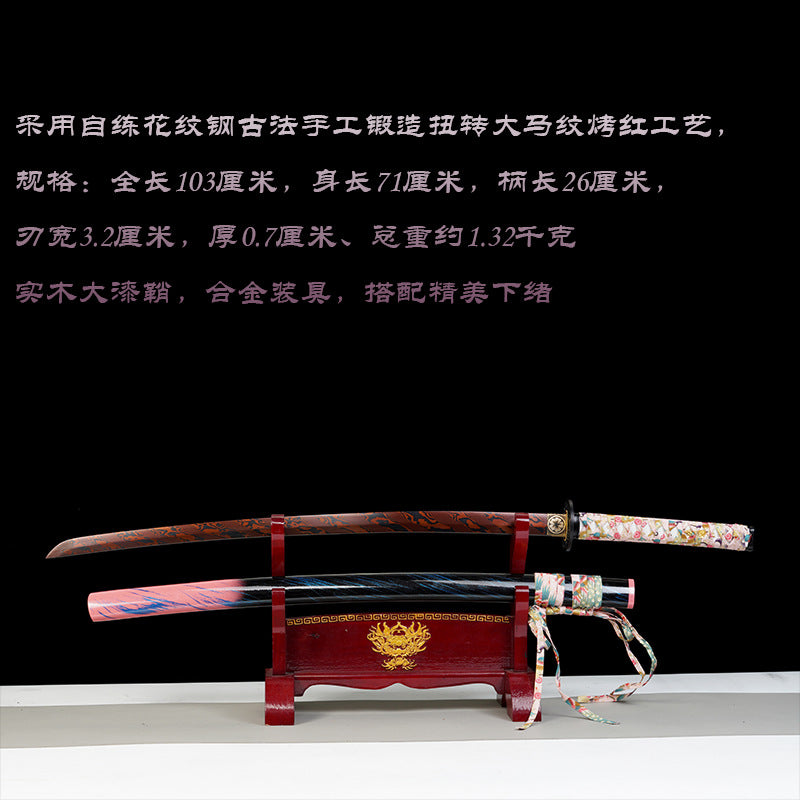 Japanese Hand-Painted Folding Knife  4-Color Series (Red Butterfly / Blue Shadow / Golden Cicada / Rainbow River)  Patented Design | Customizable Gift Knife