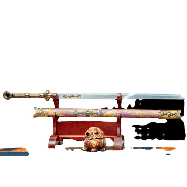 Hand-Forged High-Manganese Steel Longquan Sword  "Fire Dragon" | Chinese Style | Wooden Box Packaging | Premium Business Gift