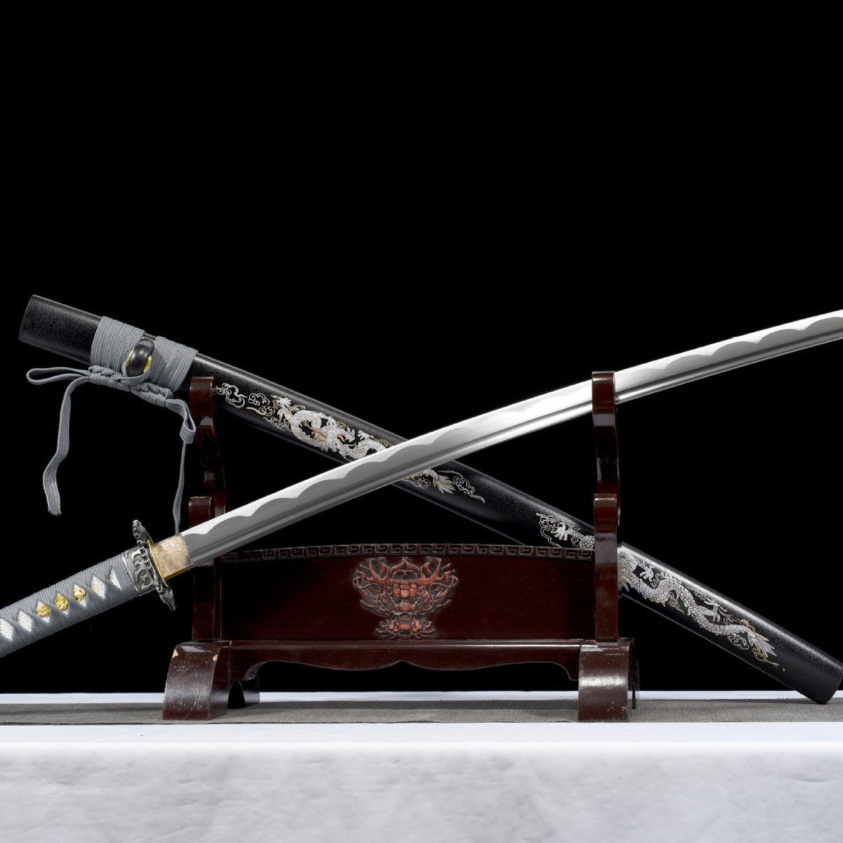 Japanese Hand-Painted Folding Knife ("White Dragon Samurai" Edition)  Patented Design | Customizable Gift Knife