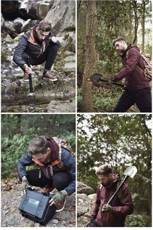 Large Multifunctional Entrenching Tool Set, Vehicle-mounted Self-Defense High-Carbon Strong Steel Folding Ice Axe and Axe Set