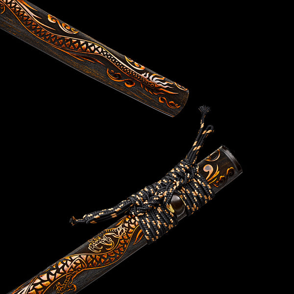 Japanese Hand-Painted Folding Knife ("Kuanglong" Fierce Dragon Edition)  Patented Design | Customizable Gift Knife