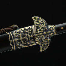 Hand-Forged Pattern Steel Sword  "Fire Dragon" | Two Finishes | Wooden Box Packaging | Longquan Craftsmanship | Personal Gift