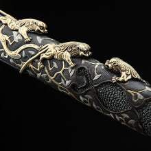 Hand-Forged Pattern Steel Sword  "Fire Dragon" | Traditional Chinese Style | Two Versions | Gift for All Occasions