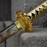 Hand-Forged Carbon Steel Gilded Sword  