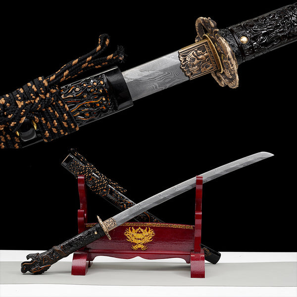Japanese Hand-Painted Folding Knife ("Doulong" Dragon-Fighter Edition)  Patented Design | Customizable Gift Knife