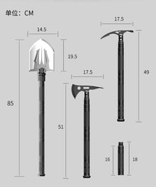 Large Multifunctional Entrenching Tool Set, Vehicle-mounted Self-Defense High-Carbon Strong Steel Folding Ice Axe and Axe Set
