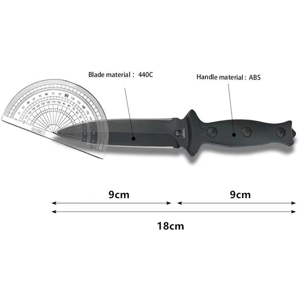 Outdoor Camping Knife  9cm Blade | <60° Tip | 9cm Handle | White Box Packaging