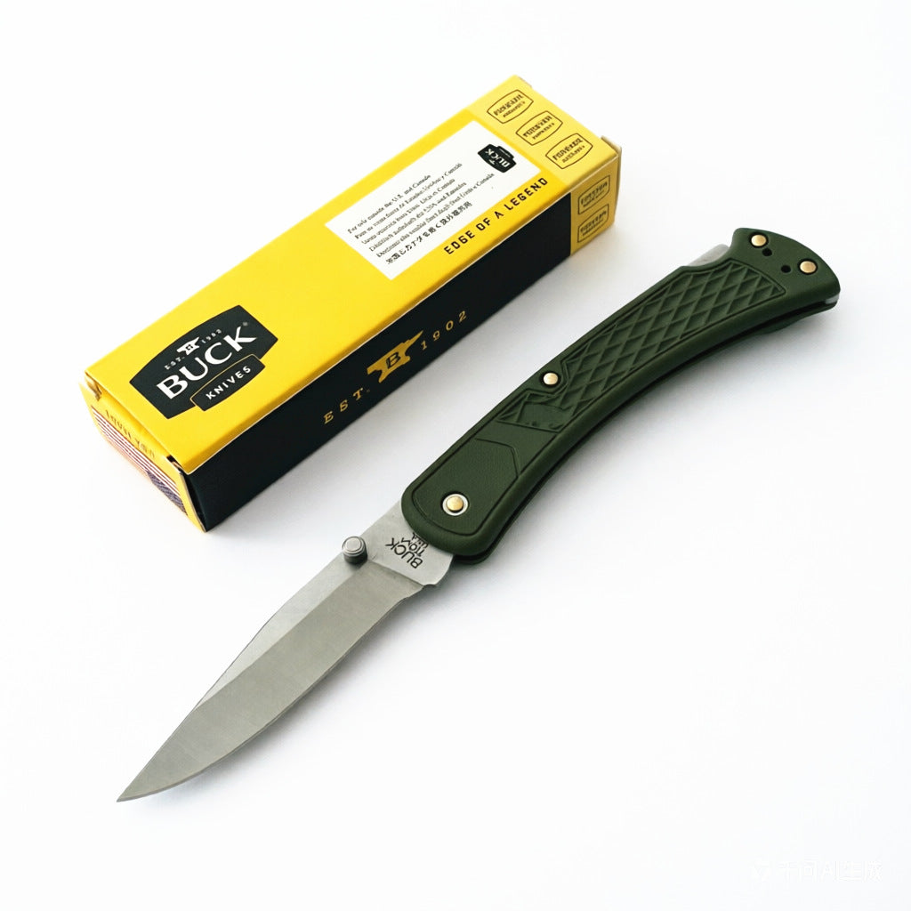 440C Stainless Steel Folding Knife  9cm Blade | 60° Tip | Nylon Handle | 100cm Length | Box Packaging
