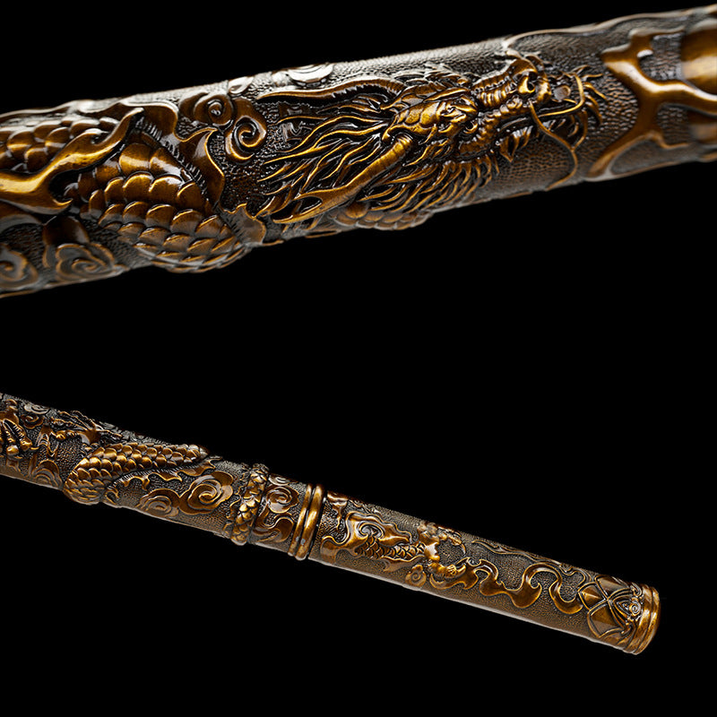 Handcrafted Walking Stick Dragon Cane (Bronze / Gray)  Patented Design | Collectible Personal Gift