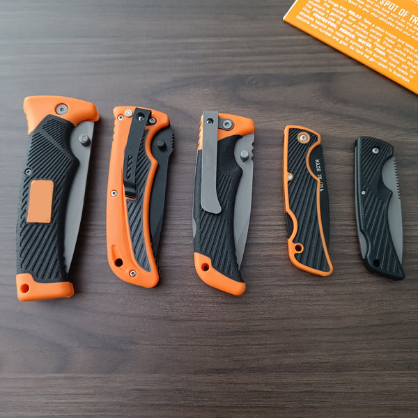 440C Stainless Steel Folding Knife  9.5cm Blade | 60° Tip | Injection-Molded Handle | Color Box Packaging