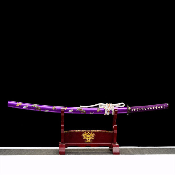 Japanese Hand-Painted Folding Knife ("Purple Butterfly" Edition)  Customizable Personal Gift