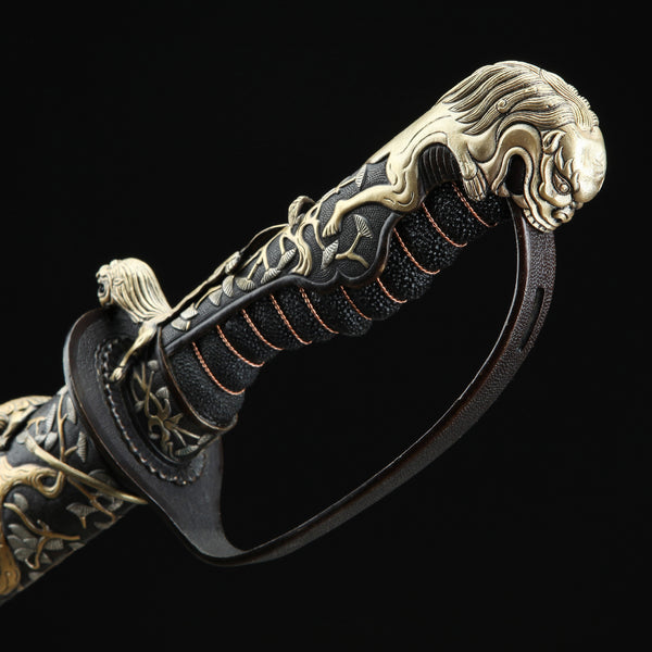 Hand-Forged Pattern Steel Sword  "Fire Dragon" | Traditional Chinese Style | Two Versions | Gift for All Occasions
