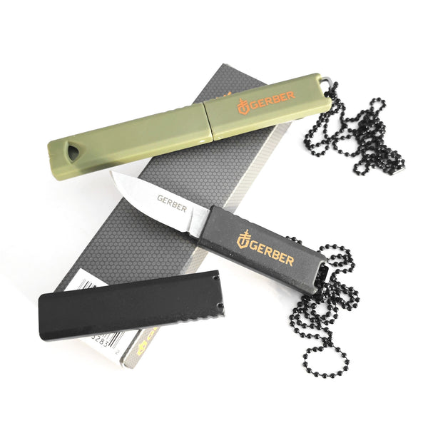 Cross-border BG whistle knife, outdoor necklace, whistle small straight knife, camping multi-purpose equipment, survival fruit knife