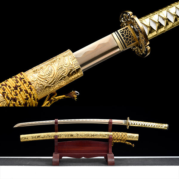 Japanese Hand-Painted Folding Knife ("Golden Warrior" Edition)  Patented Design | Customizable Gift Knife