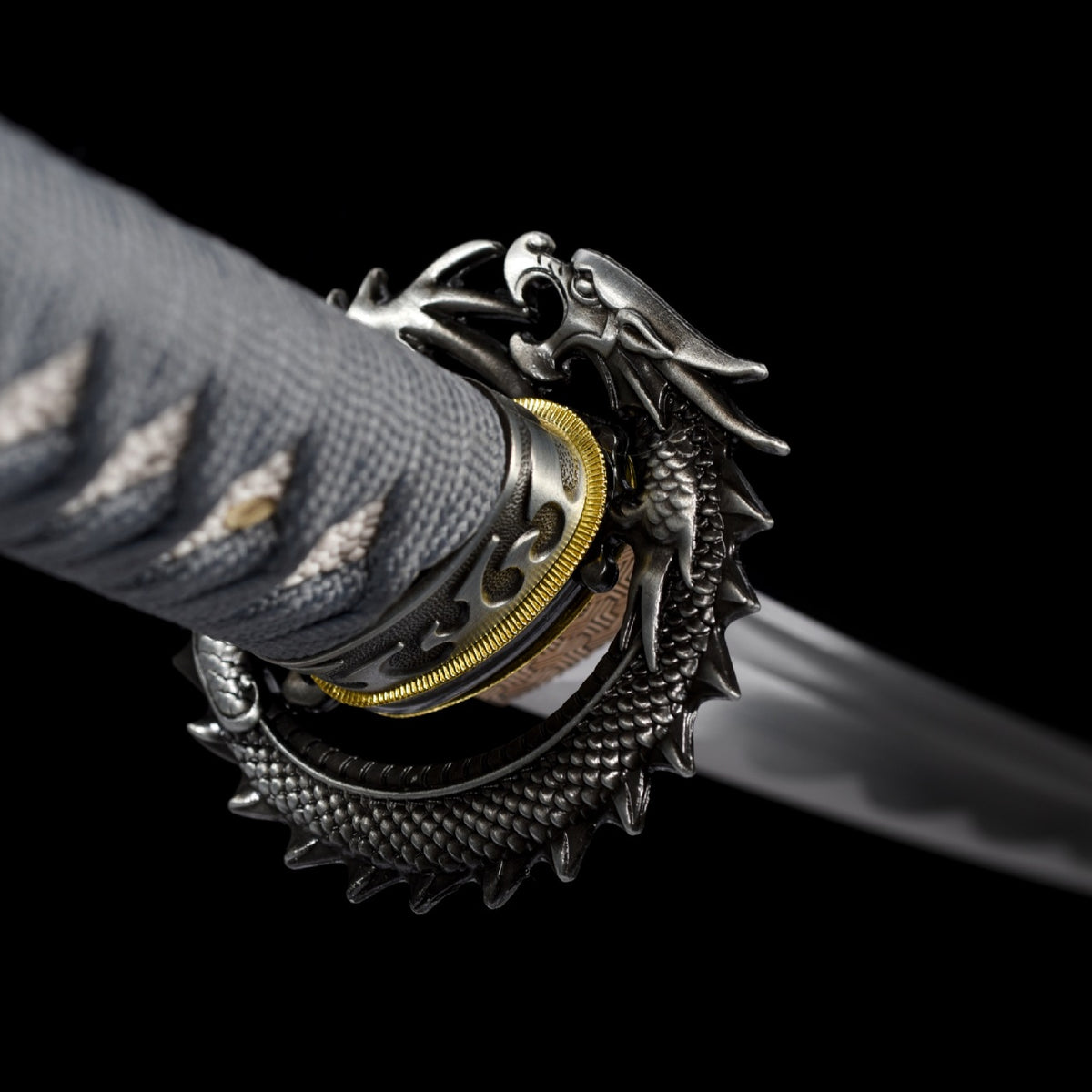 Japanese Hand-Painted Folding Knife ("White Dragon Samurai" Edition)  Patented Design | Customizable Gift Knife
