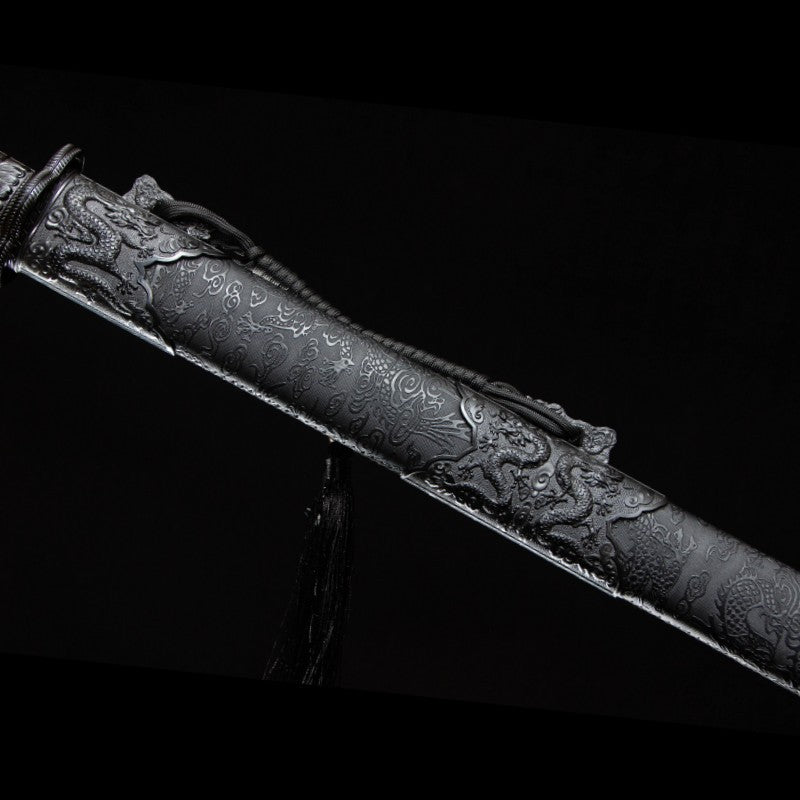Hand-Forged High-Manganese Steel Tang Dynasty Horizontal Saber  "Fire Dragon" | Chinese Style | Two Packaging Options | Personal Gift for All Occasions