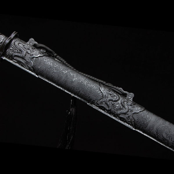 Hand-Forged High-Manganese Steel Tang Dynasty Horizontal Saber  "Fire Dragon" | Chinese Style | Two Packaging Options | Personal Gift for All Occasions