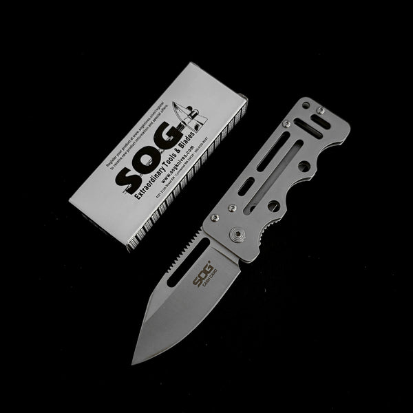 Stainless Steel Folding Knife  65cm Blade | 30° Tip | Steel Handle | 90cm Length | Box Packaging