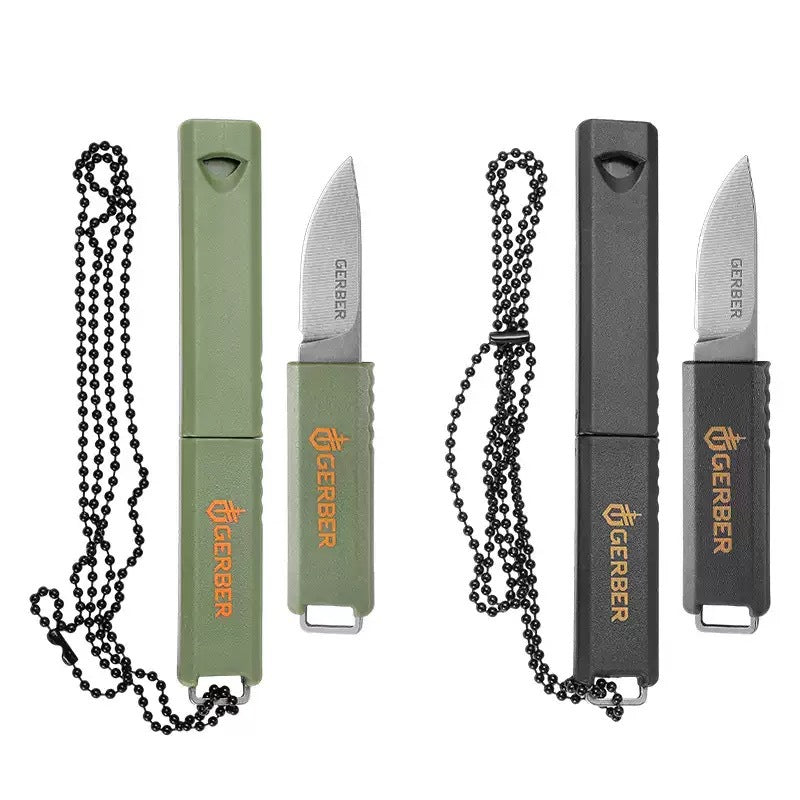 Cross-border BG whistle knife, outdoor necklace, whistle small straight knife, camping multi-purpose equipment, survival fruit knife