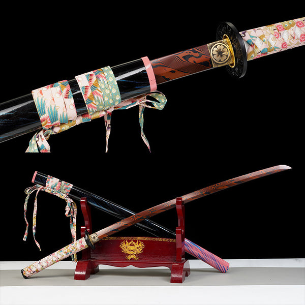 Japanese Hand-Painted Folding Knife  4-Color Series (Red Butterfly / Blue Shadow / Golden Cicada / Rainbow River)  Patented Design | Customizable Gift Knife