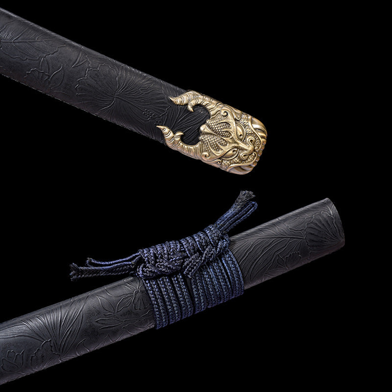Japanese Hand-Painted Folding Knife ("Mingmo" Dark Demon Samurai Edition)  Patented Design | Customizable Gift Knife