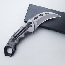 Stainless Steel Folding Karambit Knife – Outdoor Curved Claw Pocket Knife, Multifunctional Sharp Little Knife for Self Defense, Training, Camping & EDC