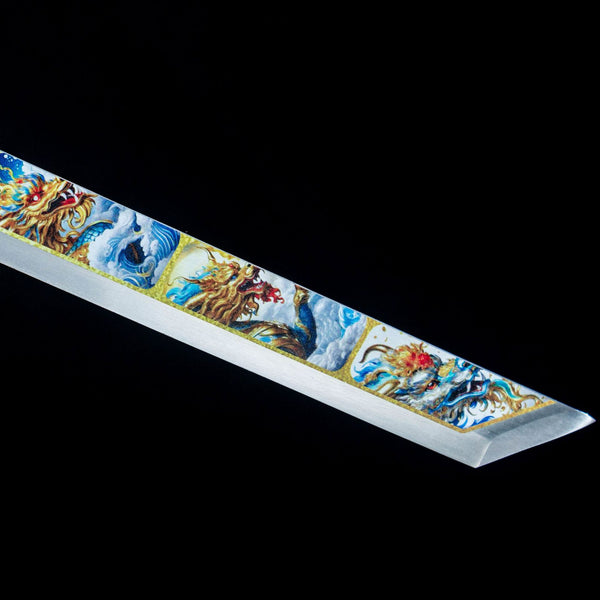 Hand-Forged High-Manganese Steel Longquan Sword  "Fire Dragon" | Two Packaging Options | Premium Business Gift