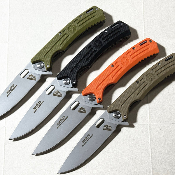 Nylon-Handled Folding Knife  9.5cm ABS Blade | 60° Tip | 106cm Handle | Box Packaging