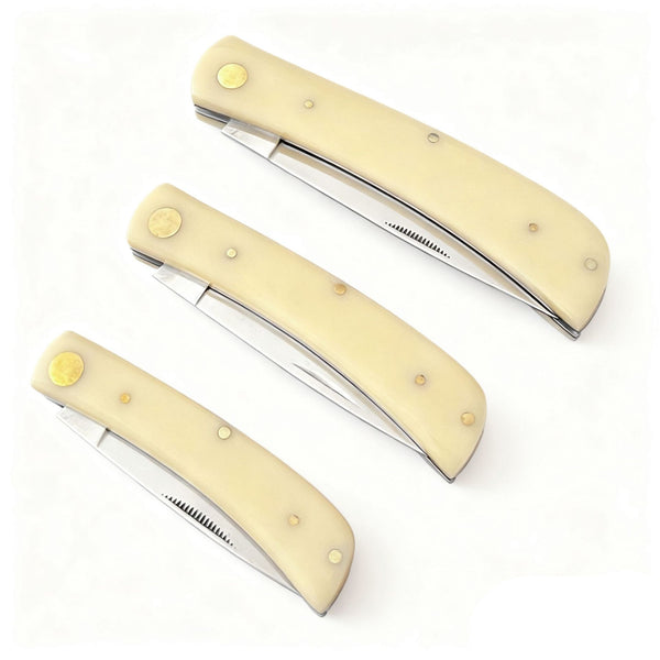 440C Stainless Steel Folding Knife  Acrylic Handle | 7cm Blade | 60° Tip | 80cm Length | Resealable Bag Packaging
