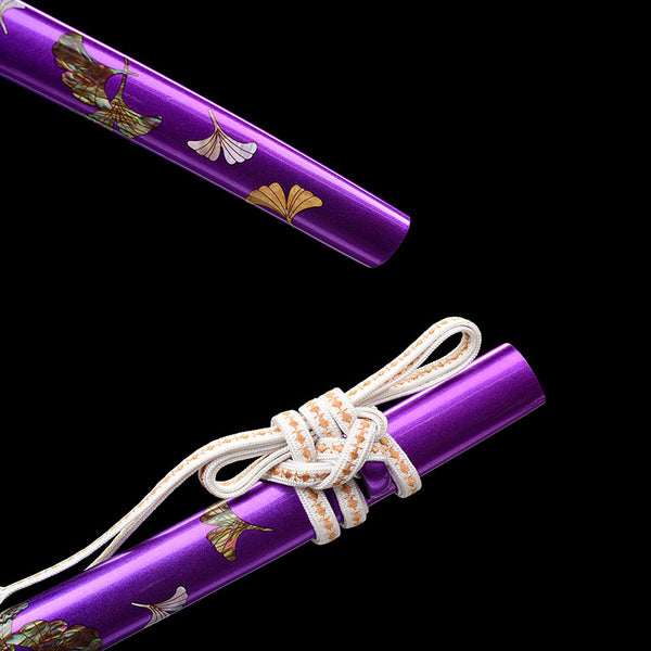 Japanese Hand-Painted Folding Knife ("Purple Butterfly" Edition)  Customizable Personal Gift