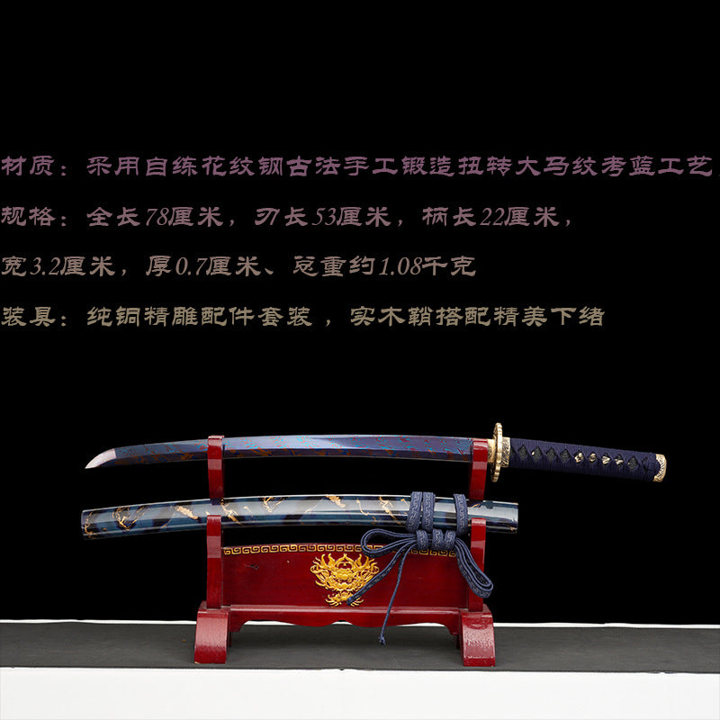 Japanese Hand-Painted Folding Knife ("Lanying" Blue Eagle Edition)  Patented Design | Customizable Gift Knife