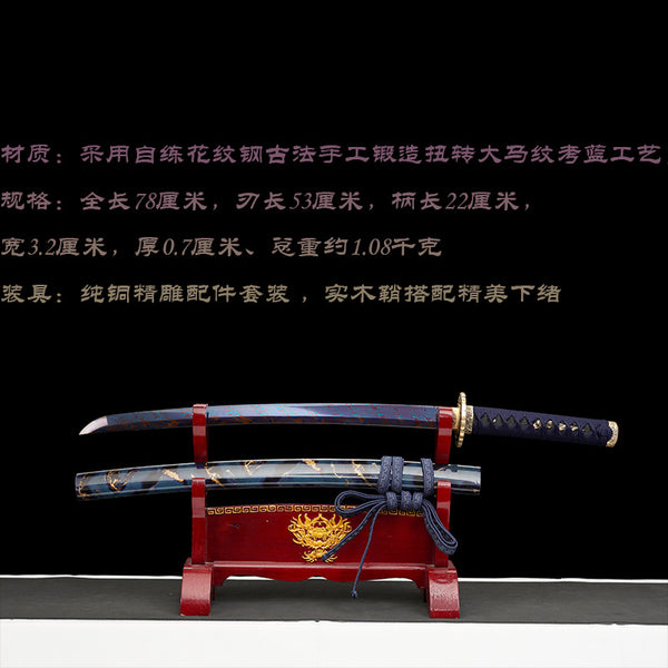 Japanese Hand-Painted Folding Knife ("Lanying" Blue Eagle Edition)  Patented Design | Customizable Gift Knife